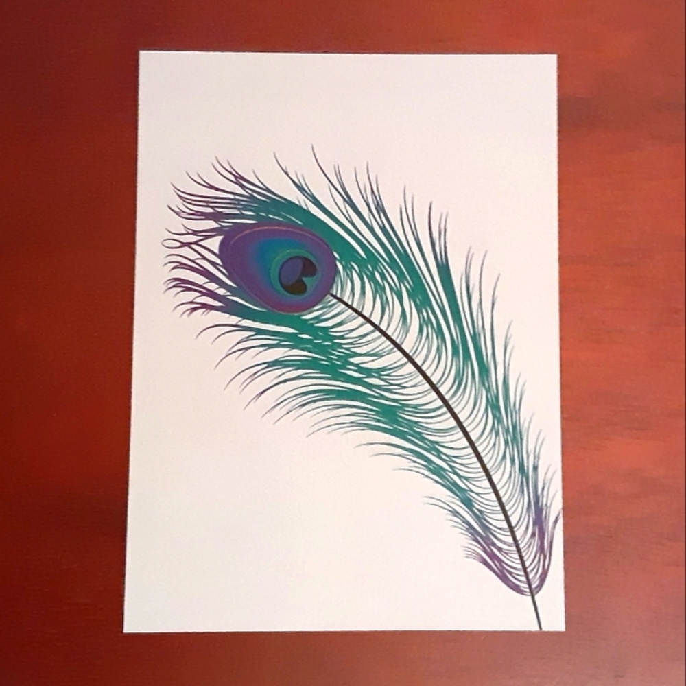 18 Peacock Feather Vellum Sheets for Scrapbooking & Crafting